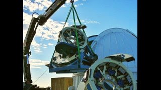 Installation of three LCOGT Telescopes in Sutherland
In February 2011 the three 1-metre Telescopes of LCOGT (Las Cumbres Observatory Global Telescope Network) were installed in Sutherland. This time-lapse clip shows all the action caught on webcam! Installation of three LCOGT Telescopes in Sutherland