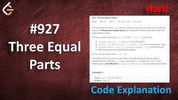 Three Equal Parts | Live Coding with Explanation | Leetcode - 927