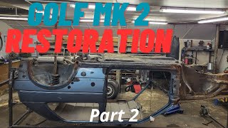 Golf MK 2 restoration (VR6 swap) part 2 | Up Side Down |