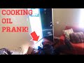 Pranking boyfriend with Cooking oil!