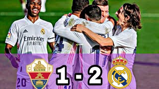 اهداف مباراة ريال مدريد و اليتشي 2 - 1  ثنائية بنزيما وهدف بالوقت القاتل - HD