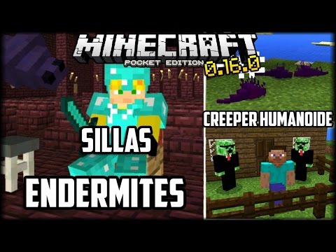 Minecraft PE 0.16.0 - Como Tener Sillas, Endermites y Guardian creeper actualizado - Addons