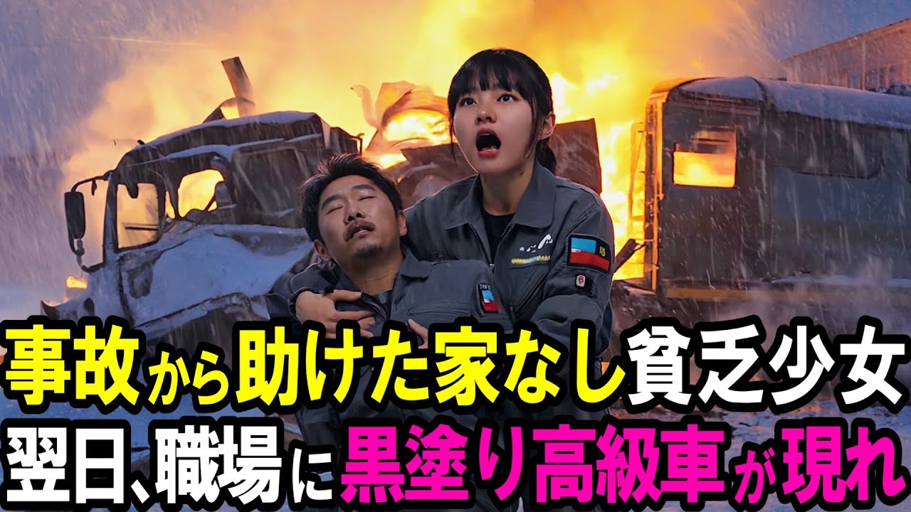 電車事故から年配男性を助けた家なし親なしの超貧乏17歳女子高生。次の日、黒塗りの高級車が現れて...【スカッと朗読】