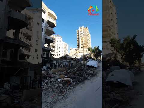 منطقة الحوش الجميلة والراقية دمار كبير غير معالمها وإرادة وعزيمة على الاعمار والنهوض من تحت الركام