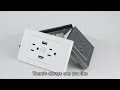 Combo ổ cắm &amp; công tắc màu đen VISWE - PC chống cháy, 110-250V, Đồng dày, An toàn cho trẻ em