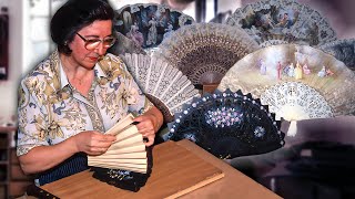 FOLDING FANS handmade. Handmade manufacturing in a 1997 workshop step by step