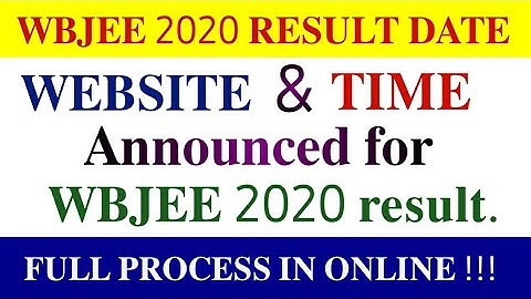 WBJEE result 2020 | How to check WBJEE result 2020 | WBJEE time and website for Result & Counselling