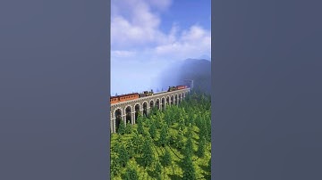 Minecraft Mountain Train Bridge Tutorial Timelapse 🤯