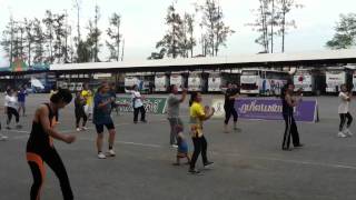 Time for Aerobics in Thai parking lot