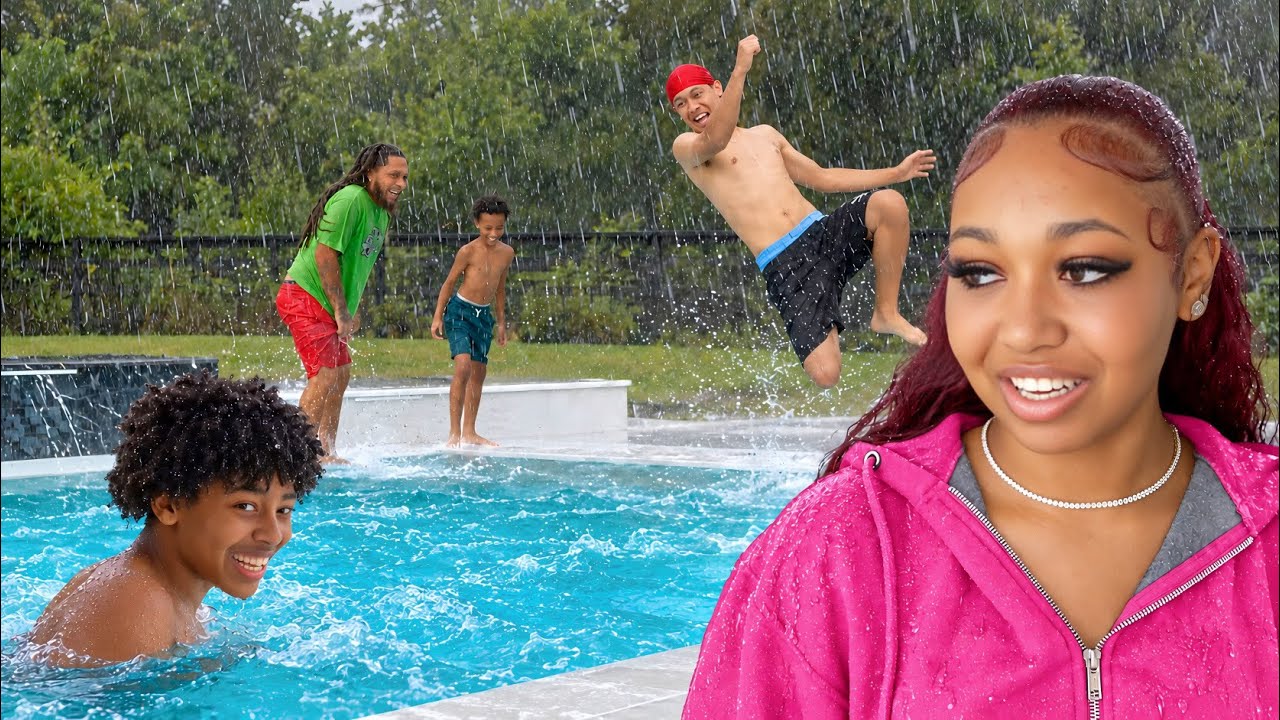 DO NOT GO Swimming In A POOL While Its RAINING (bad idea)