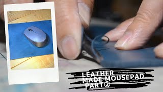 シンプルなレザーマウスパッド製作②     Simple leather mousepad②