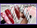 🎄CANDY CANE Peppermint Swirl Christmas Nail Art - Sugared Ice & Snowflakes ❄️