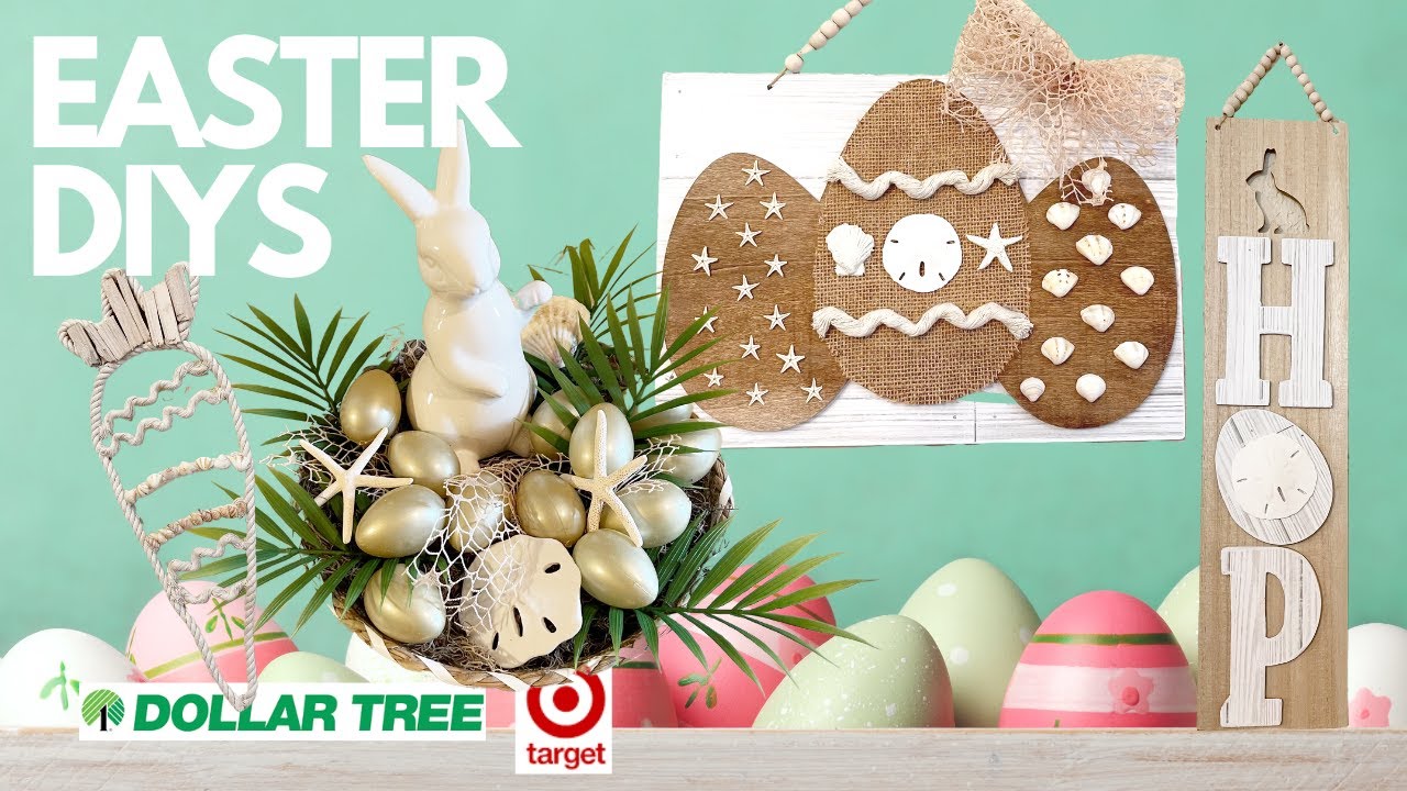 🥚 GORGEOUS Easter DIYS Coastal Farmhouse BEACH (Dollar Tree) Hacks ...