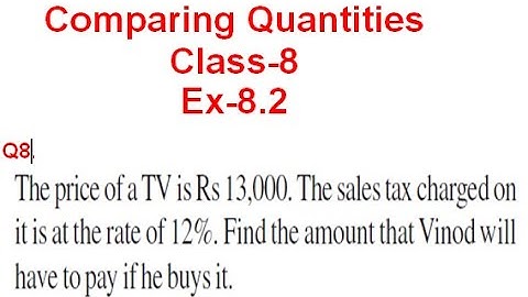 NCERT Solution CLASS-8(VIII) Mathematics CHAPTER-8 Comparing Quantities  Ex-8.2 Q8@bhullar