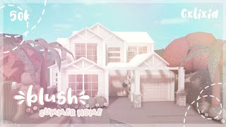 Bloxburg | 150k Blush Aesthetic Home Exterior | House Build | $50k