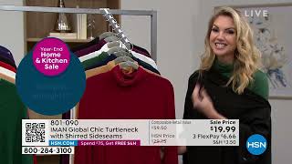 IMAN Global Chic Turtleneck with Shirred Sideseams