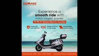 Komaki T-95 is India's largest scooter, fast like a bullet and smooth like a glider. Resimi