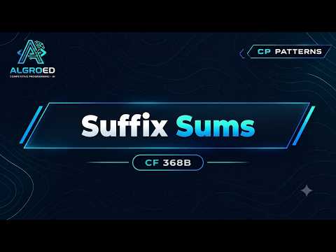 Suffix Sums | Competitive Programming Pattern #39 | Algroed