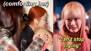 LE SSERAFIM unnies comfort EUNCHAE when she suddenly burst into tears after her solo performance