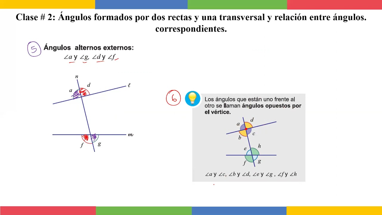 Clase 22: Ángulos formados por dos rectas y una transversal (Octavo