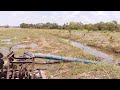 Tractor Fish Pump In The Coconut Plantation
