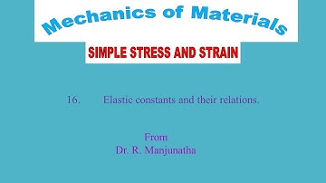 T16  Elastic Constants and their relations