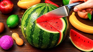 Satisfying Video | How to Cut a Watermelon FAST 🍉 | Easy, Clean & No Mess Method - ASMR (No Talking)