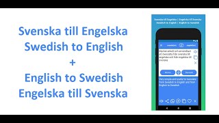 Demo: English to Swedish Translator App and Swedish to English Translator App screenshot 1