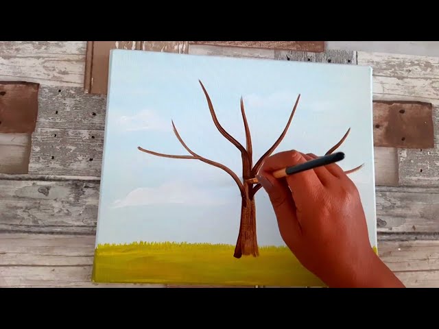 Como Pintar Un Cuadro Con Pintura Acrilica / PAINTING TUTORIAL Acrylic For  Beginners 