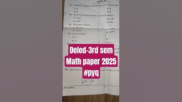 Deled-3rdSem math paper 2025#shortsfeed#shorts#ytshorts#pyq#deled#deledexam2025#reels#viral#trending