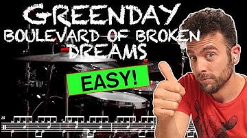 Green Day -  Boulevard Of Broken dreams - Drum cover (with scrolling drum score)