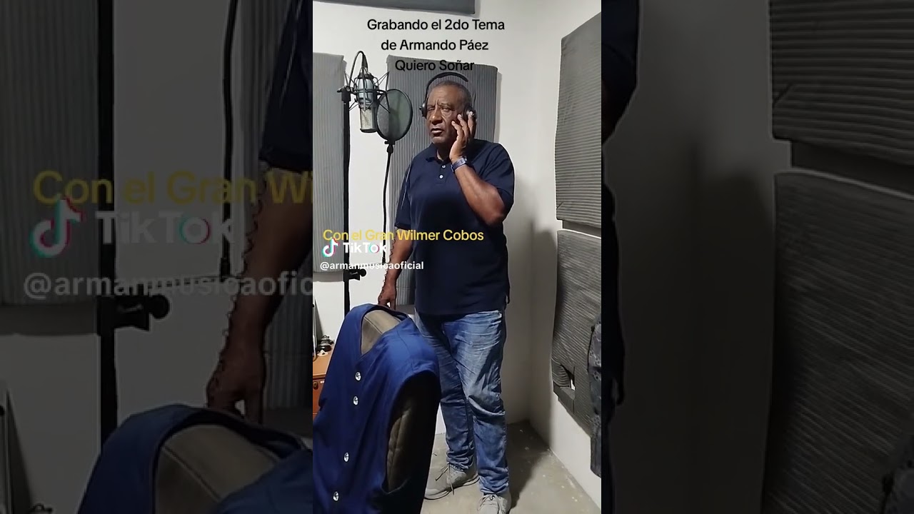 Wilmer Cobos y Armando Páez grabando Quiero Soñar el Segundo Tema del Salsero Venezolano