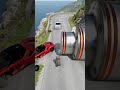 Cars &amp; Police Car vs Giant Pit Bollards Crash #BeamNG.Drive