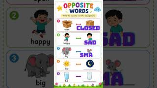 Opposite Words for Kids | Easy English Worksheet 📚#learning