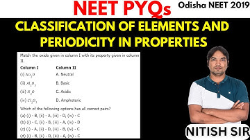 Match the oxide given in column I with its property given in column II | NEET PYQs |