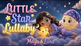 Maya & Luna – Little Star Lullaby 🌙 Gentle Baby Sleep Music | Bedtime Song