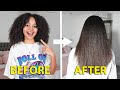 STRAIGHTENING  MY CURLY NATURAL HAIR FOR THE FIRST TIME!! (Curly To Straight)