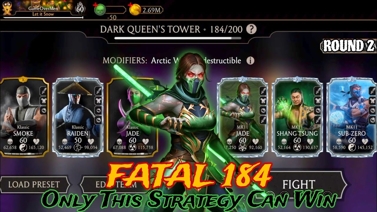 Mk Mobile - Dark Queen's Tower Fatal 184 - Finally 1 Try - My beginner Account - MORTAL KOMBAT