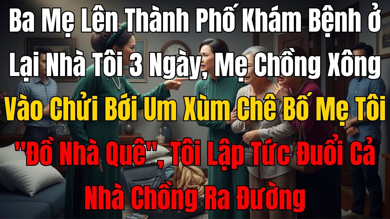 Ba Mẹ Lên Thành Phố Khám Bệnh ở Nhà Tôi 3 Ngày, Mẹ Chồng Xông Vào Chửi, Tôi Liền Đuổi Cả Nhà Chồng