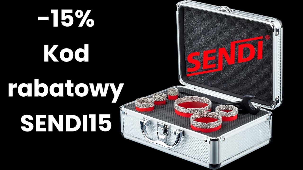 Łap okazję na otwornice SENDI, kod SENDI15 wpisujesz w koszyku. Link w opisie