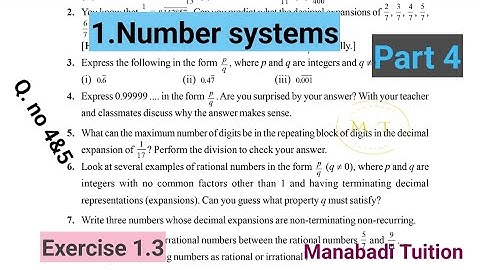 9th class maths| Chapter 1| 👩‍🏫Number systems| 💁‍♀️Exercise 1.3 |Q no 4&5| part 4|with notes|