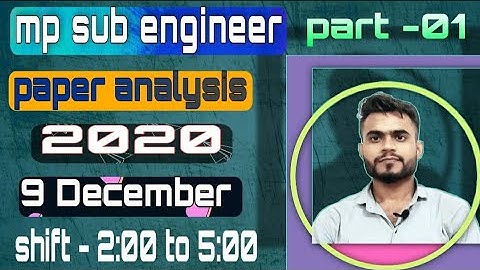 previous year paper of sub engineer 2020//paper analysis of sub engineer 2020 / previous paper civil