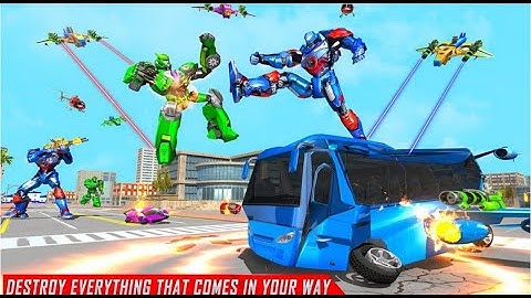 Bus Robot Car transform War || Spaceship Robot Game #01 || Android Gameplay