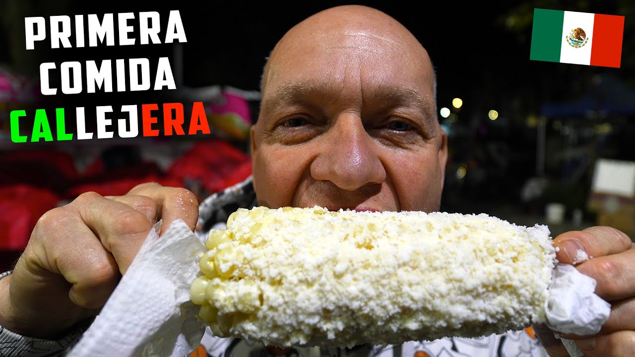 PAPÁ RUSO PROBANDO COMIDA CALLEJERA MEXICANA POR PRIMERA VEZ | ELOTES y ESQUITES 🇲🇽
