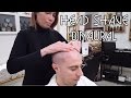 barber girl relaxing head shave with massage binaural asmr no talking
