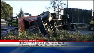 21,000 Pounds Of Cardboard Spills, Blocks Hwy 152