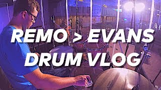 Switching from Evans to Remo // Drum Vlog