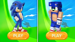 Sonic Dash Vs Craft Run : Pixel Mask Heroes  | Gameplay Movie Sonic Vs All Running Games Epic Run🔥😎 screenshot 1