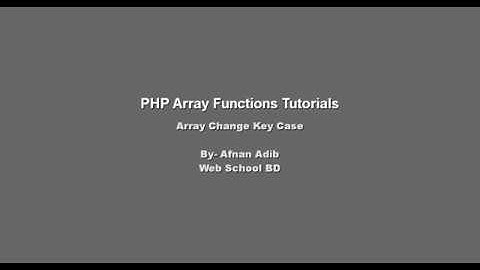PHP Array Functions -02 (Array Change Key Case)