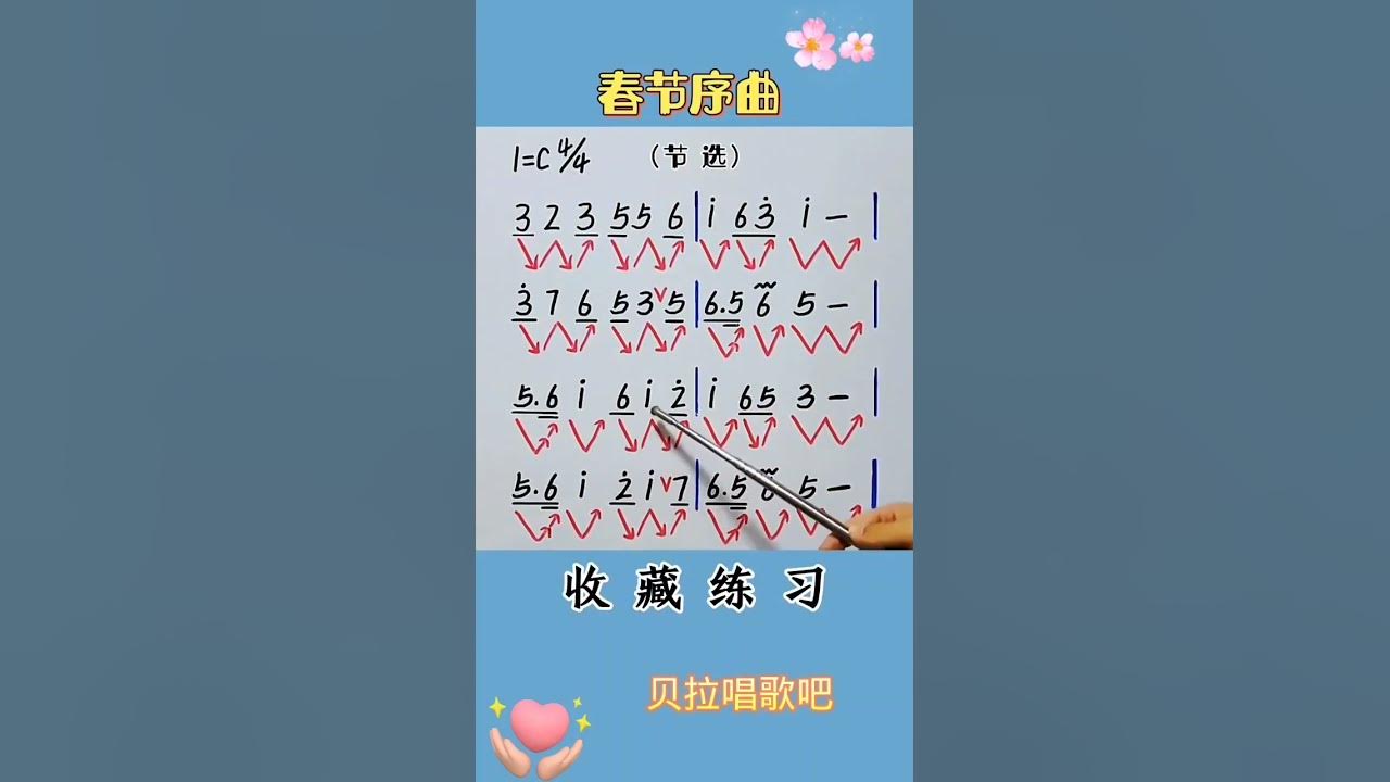 春节序曲，男声领唱乐谱1，全曲教唱请点击该视频左下角的“创建自”#简谱视唱